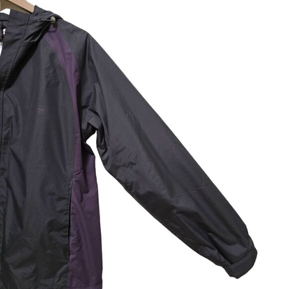 Coleman Purple & Gray Nylon Hooded Windbreaker Rain Jacket Sz S/M - Picture 4 of 13